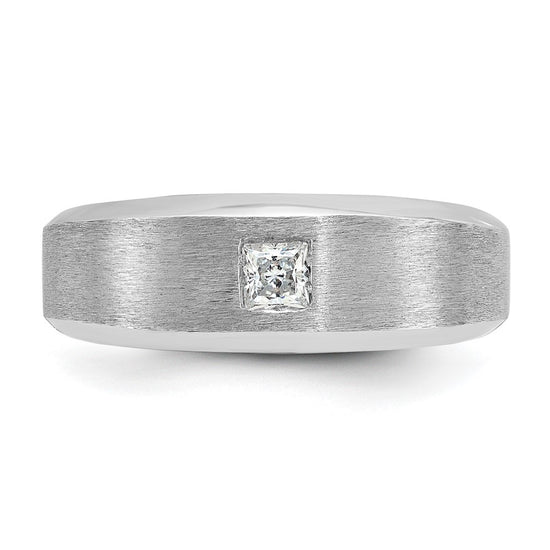 14k White Gold IBGoodman Men's Polished and Satin Diamond Ring Mounting