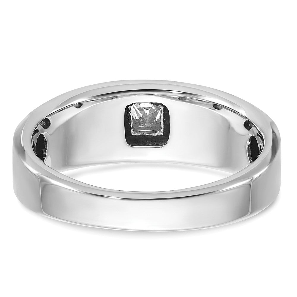 14k White Gold IBGoodman Men's Polished and Satin Diamond Ring Mounting