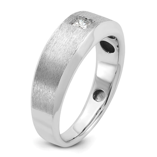 14k White Gold IBGoodman Men's Polished and Satin Diamond Ring Mounting