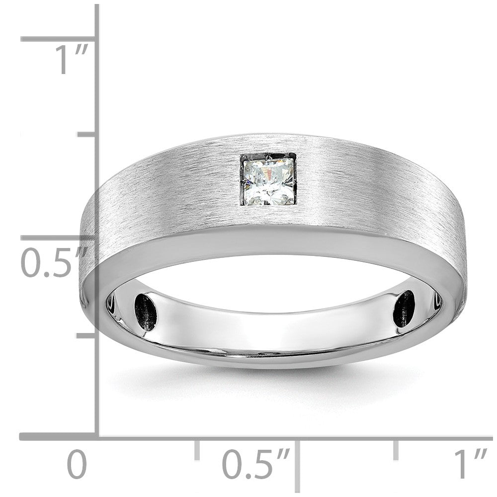 14k White Gold IBGoodman Men's Polished and Satin Diamond Ring Mounting
