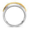 14k Two-tone 1/4 carat Lab Grown Diamond VS/SI+ G+ Five Stone Complete Polished Men's Ring