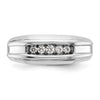 14k Two-tone 1/4 carat Lab Grown Diamond VS/SI+ G+ Five Stone Complete Polished Men's Ring