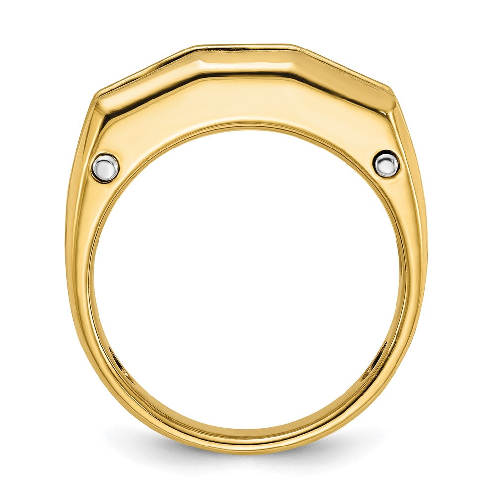 14k Two-tone 1 1/2 carat Lab Grown Diamond VS/SI+ G+ Five Stone Polished and Satin Men's Ring