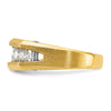 14k Two-tone 1 1/2 carat Lab Grown Diamond VS/SI+ G+ Five Stone Polished and Satin Men's Ring