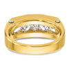 14k Two-tone 1 1/2 carat Lab Grown Diamond VS/SI+ G+ Five Stone Polished and Satin Men's Ring