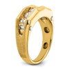 14k Two-tone 1 1/2 carat Lab Grown Diamond VS/SI+ G+ Five Stone Polished and Satin Men's Ring