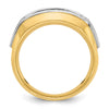 14k Two-tone IBGoodman Men's Polished and Satin 2-Row Ring Mounting