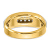 14k Two-tone Men's Polished and Satin 2-Row 1/2 Carat AA Quality Diamond Ring