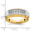 14k Two-tone IBGoodman Men's Polished and Satin 2-Row Ring Mounting