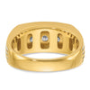 14k with White Rhodium Men's Polished and Grooved 3-Stone 1/2 Carat AA Quality Diamond Ring