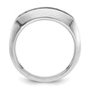 IBGoodman 14k White Gold Men's Polished Satin and Grooved Ring Mounting