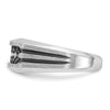 IBGoodman 14k White Gold Men's Polished Satin and Grooved Ring Mounting