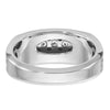 IBGoodman 14k White Gold Men's Polished Satin and Grooved Ring Mounting
