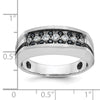 IBGoodman 14k White Gold Men's Polished Satin and Grooved Ring Mounting