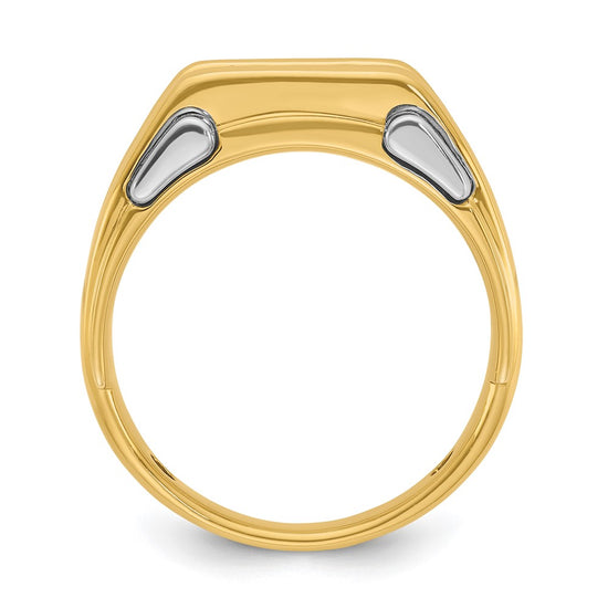 14k Two-tone Men's Polished 3-Stone 1/2 Carat AA Quality Diamond Ring