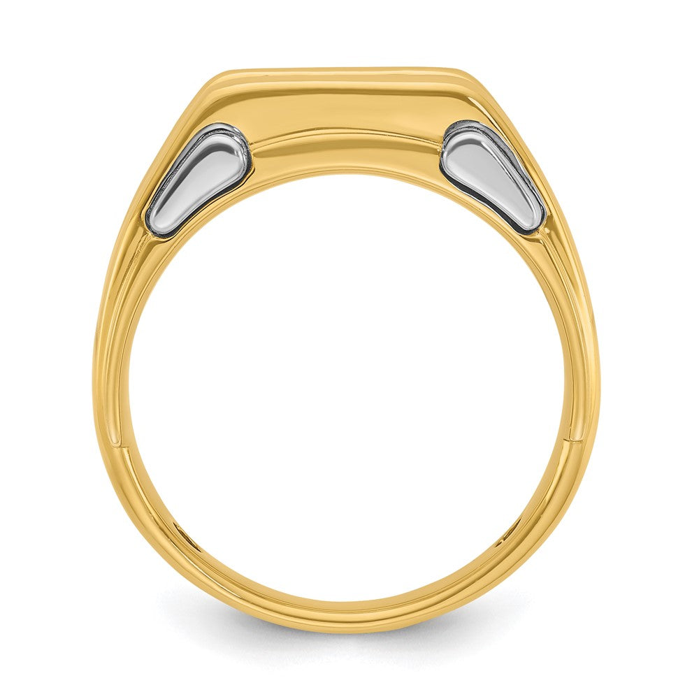14k Two-tone Men's Polished 3-Stone 1/2 Carat AA Quality Diamond Ring