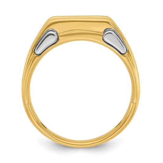 14k Two-tone Men's Polished 3-Stone 1/2 Carat AA Quality Diamond Ring