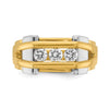 14k Two-tone Men's Polished 3-Stone 1/2 Carat AA Quality Diamond Ring