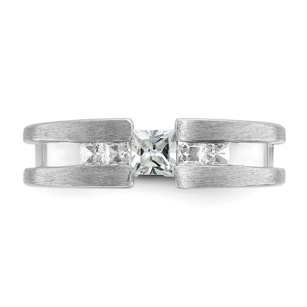 14k White Gold Men's 3/4 carat Diamond Complete Ring