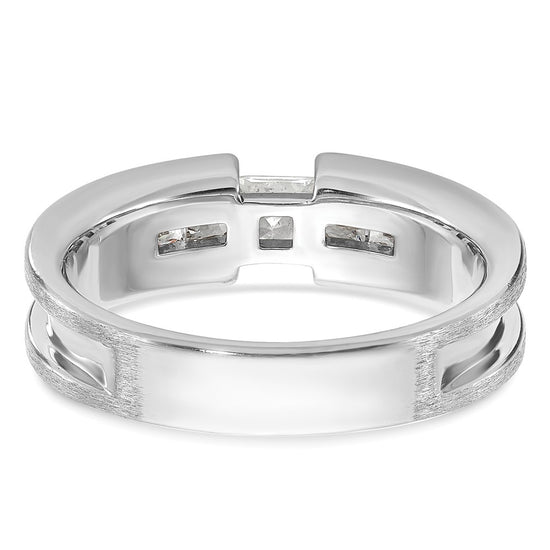 14k White Gold Men's 3/4 carat Diamond Complete Ring