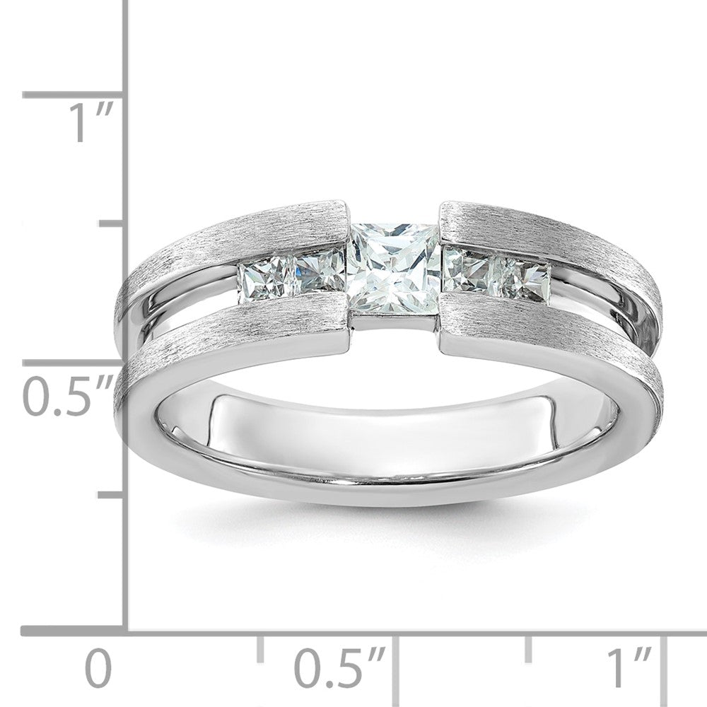 14k White Gold Men's 3/4 carat Diamond Complete Ring