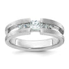 14k White Gold Men's 3/4 carat Diamond Complete Ring