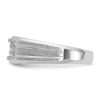 14k White Gold Men's Polished Satin and Grooved 1/4 Carat AA Quality Diamond Ring