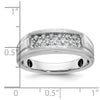 IBGoodman 14k White Gold Men's Polished Satin and Grooved Ring Mounting