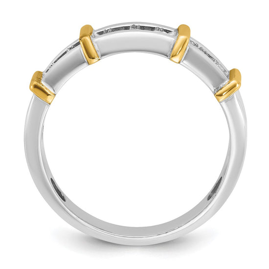 IBGoodman 14k Two-tone Men's Polished 7-Stone 1/2 Carat AA Quality Diamond Ring