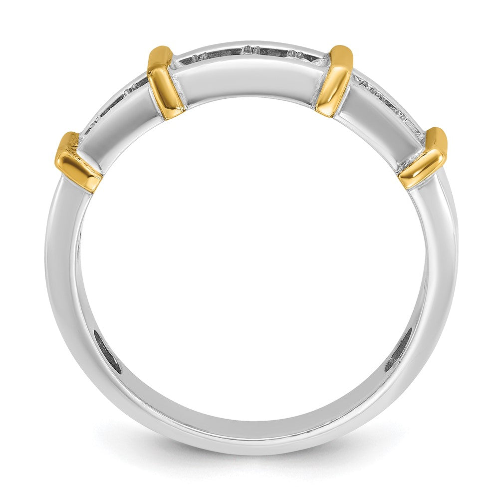IBGoodman 14k Two-tone Men's Polished 7-Stone 1/2 Carat AA Quality Diamond Ring