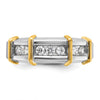 IBGoodman 14k Two-tone Men's Polished 7-Stone 1/2 Carat AA Quality Diamond Ring