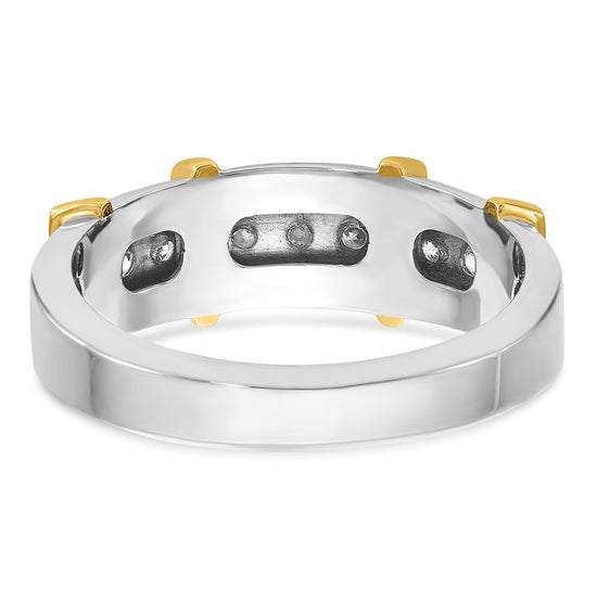 IBGoodman 14k Two-tone Men's Polished 7-Stone 1/2 Carat AA Quality Diamond Ring