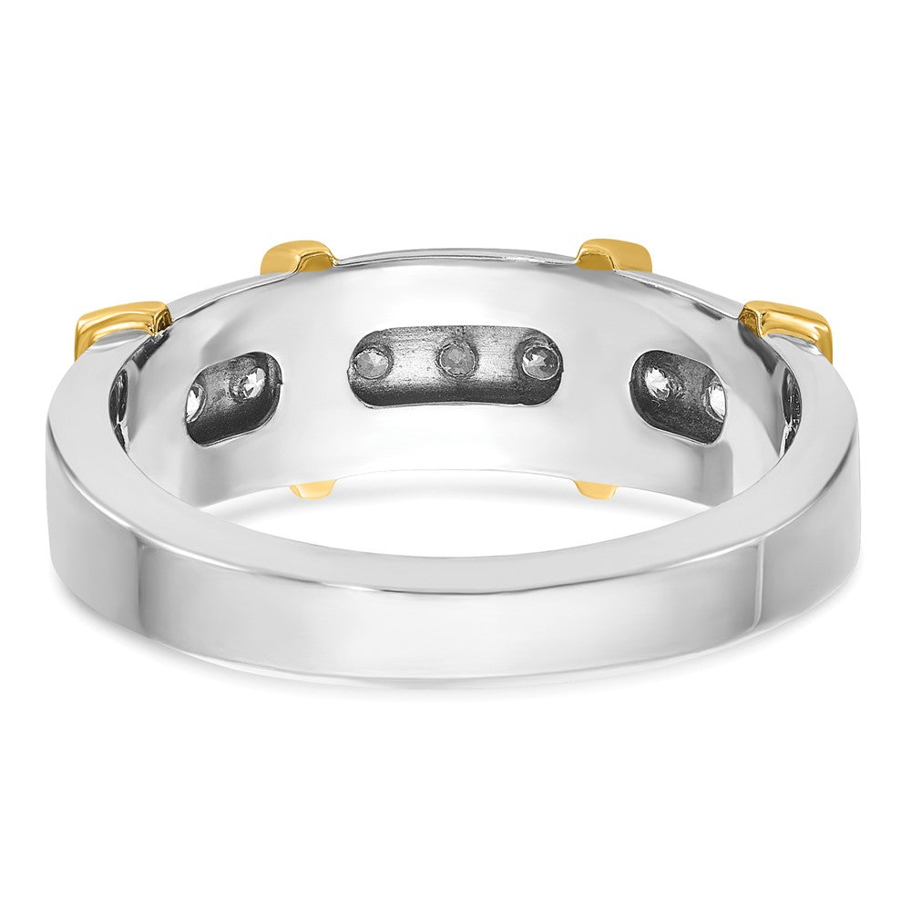 IBGoodman 14k Two-tone Men's Polished 7-Stone 1/2 Carat AA Quality Diamond Ring