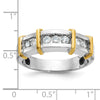 IBGoodman 14k Two-tone Men's Polished 7-Stone 1/2 Carat AA Quality Diamond Ring