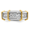 IBGoodman 14k Two-tone Men's Polished 7-Stone 1 Carat AA Quality Diamond Ring