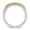 IBGoodman 14k Two-tone Men's Polished Satin and Grooved Square 5-StoneRing Mounting
