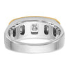 IBGoodman 14k Two-tone Men's Polished Satin and Grooved Square 5-StoneRing Mounting