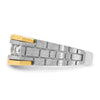 14k Two-tone Men's Polished Satin and Grooved 5-Stone 1 Carat Square AA Quality Diamond Ring