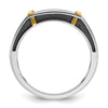IBGoodman 14k Two-tone Men's Polished Satin and Grooved 5-Stone Ring Mounting