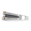 IBGoodman 14k Two-tone with Black Rhodium Men's Polished Satin and Grooved 5-Stone 1/4 Carat AA Quality Diamond Ring
