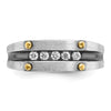 IBGoodman 14k Two-tone Men's Polished Satin and Grooved 5-Stone Ring Mounting