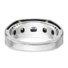 IBGoodman 14k Two-tone Men's Polished Satin and Grooved 5-Stone Ring Mounting