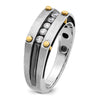 IBGoodman 14k Two-tone Men's Polished Satin and Grooved 5-Stone Ring Mounting