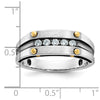 IBGoodman 14k Two-tone Men's Polished Satin and Grooved 5-Stone Ring Mounting