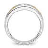 14k Two-tone Men's Polished and Satin 1/5 carat Diamond Complete Ring