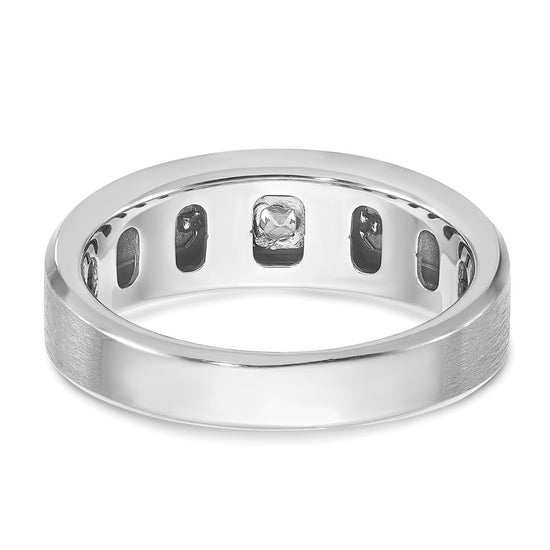 14k Two-tone Men's Polished and Satin 1/5 carat Diamond Complete Ring