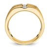 10k White Gold with Black Rhodium Men's Satin and Grooved 3-Stone 1/5 Carat A Quality Diamond Ring