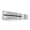 14k White Gold with Black Rhodium 1/5 carat Lab Grown Diamond VS/SI+ G+ Complete Satin and Grooved Three Stone Men's Ring