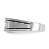 IBGoodman 14k White Gold Men's Polished Satin and Grooved Square 5-Stone Ring Mounting