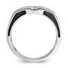 14k White Gold with Black Rhodium Men's Satin 1/3 carat Diamond Complete Ring